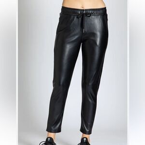 Black‎ Faux Leather Joggers size 10